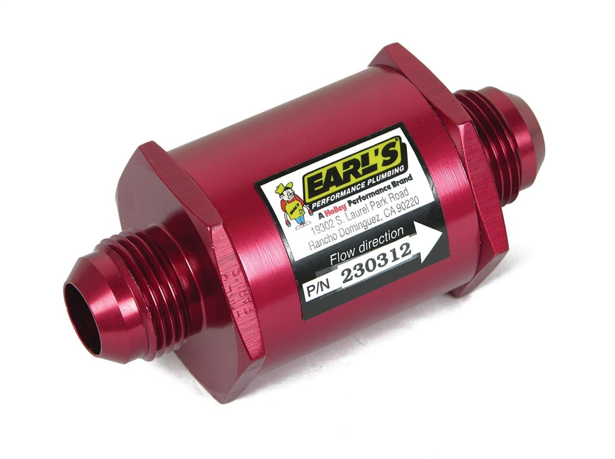 Inline Oil Filter Earl's 230312ERL 12AN Red Anodized AppliedSpeed