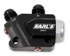 Side Mount Oil Cooler Adapter | Earl's | LS0013ERL | GM LS Engines | 212 Degree Thermostat